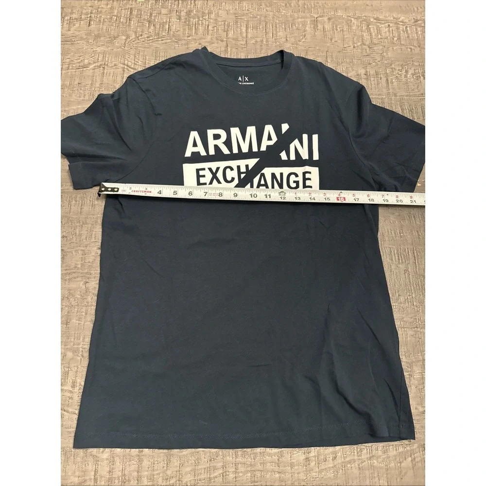 ARMANI EXCHANGE Graphic Blue Short Sleeve Reg Fit Designer T-shirt Size‎ Medium